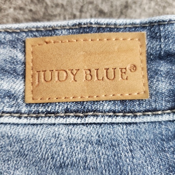 Judy Blue Jeans Women's 13/31 Blue Split Leg Flare Bootcut Boho Cowgirl Festival - Picture 6 of 12